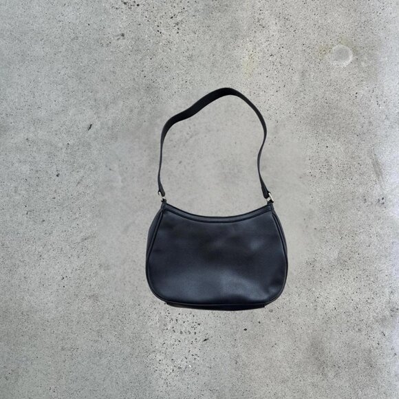 Vintage Black leather shoulder bag V - Picture 1 of 8